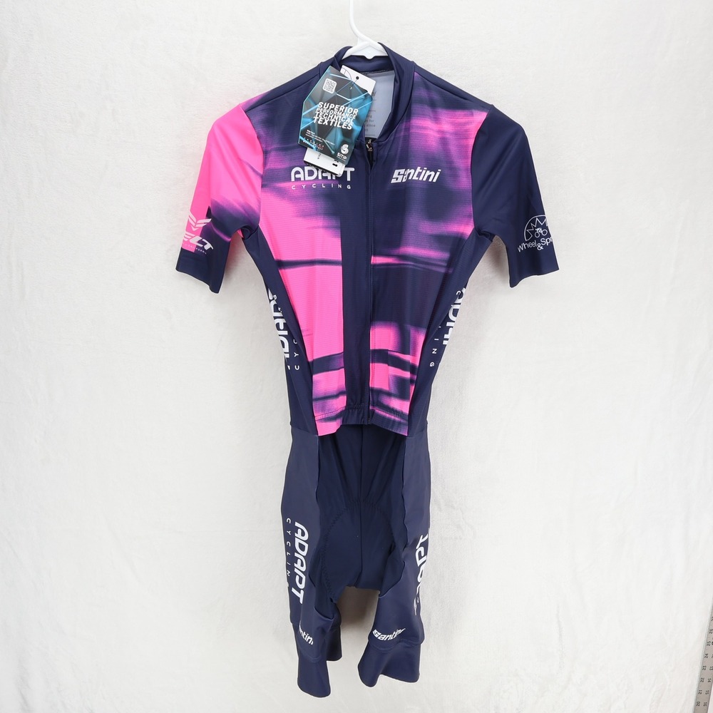Santini Adapt Cycling Custom Roadsuit Genio C3 Mens Small Navy Pink NWT